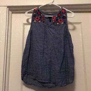 Flower denim top